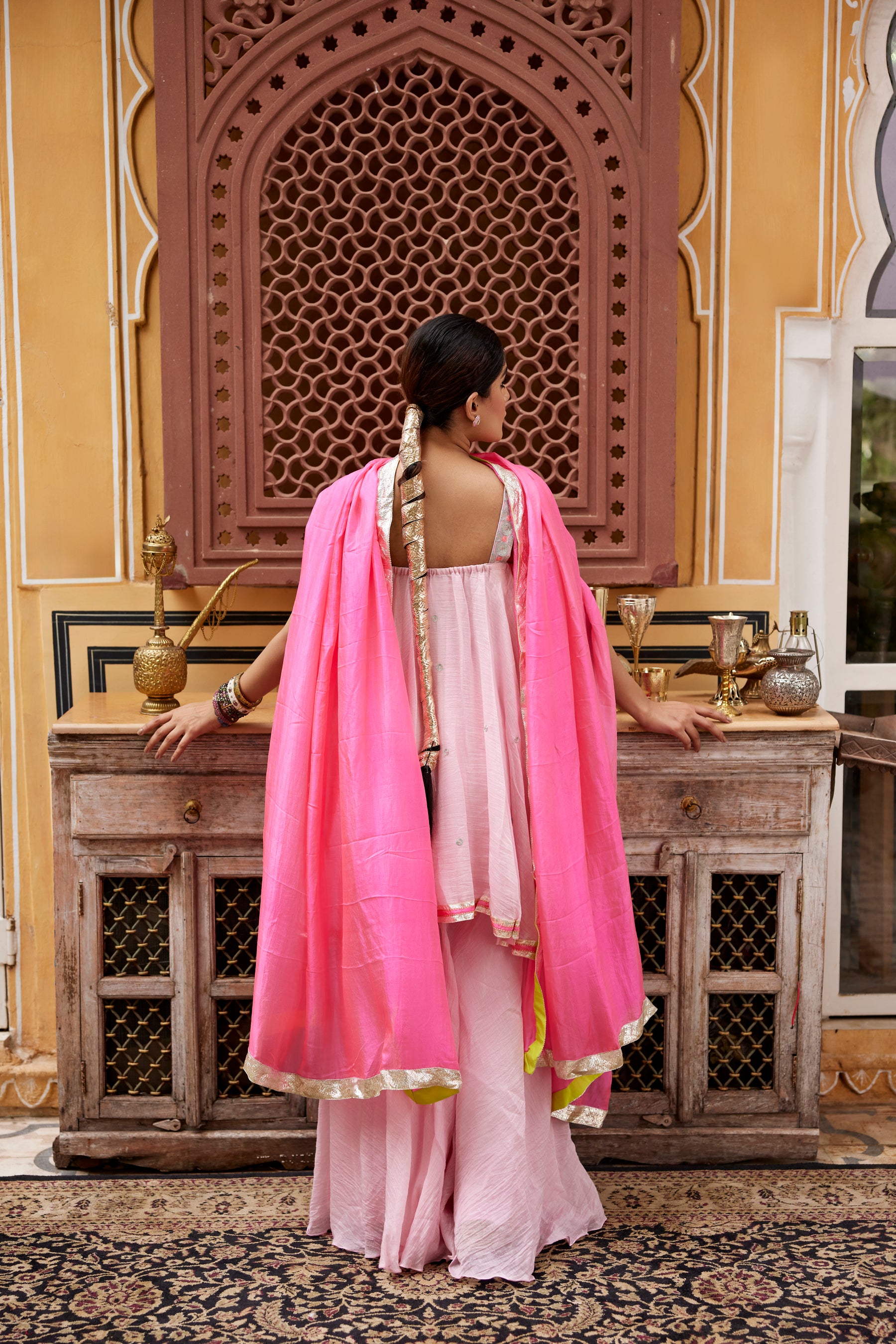 Baby pink Kurta Sharara