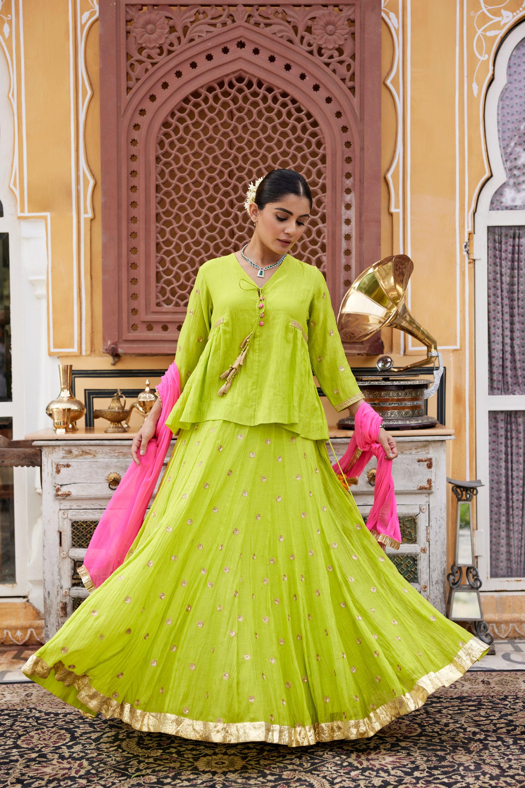 Lime Green Lehenga