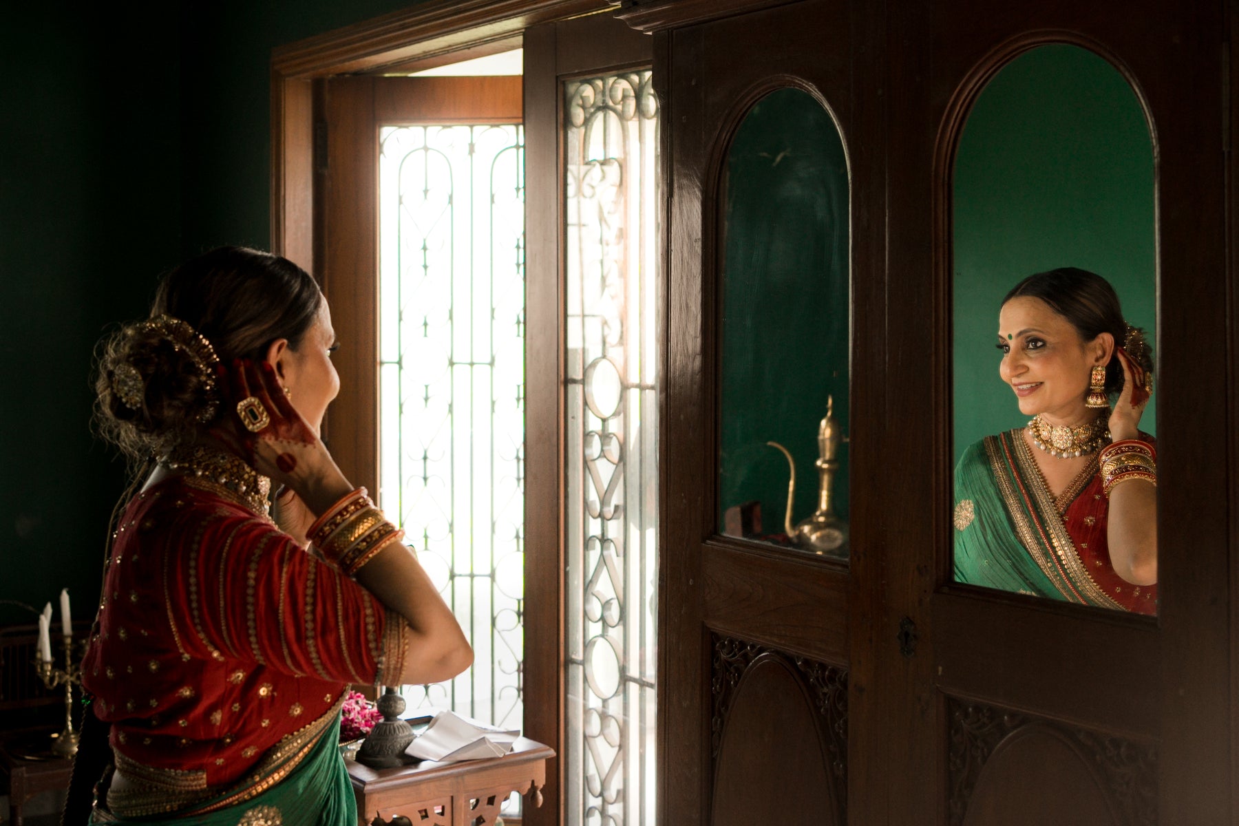 Emerald green saree