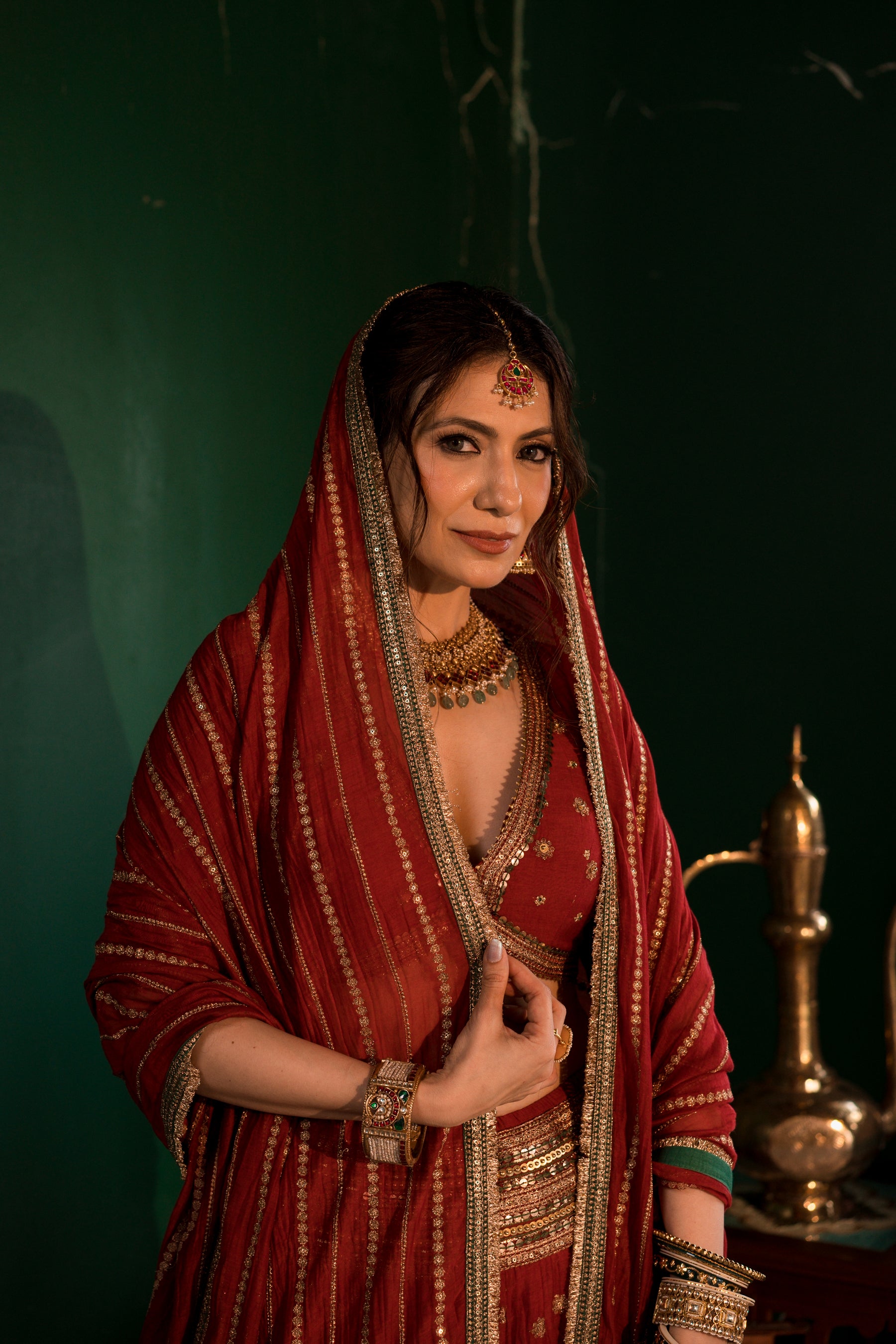 Brick red lehnega set