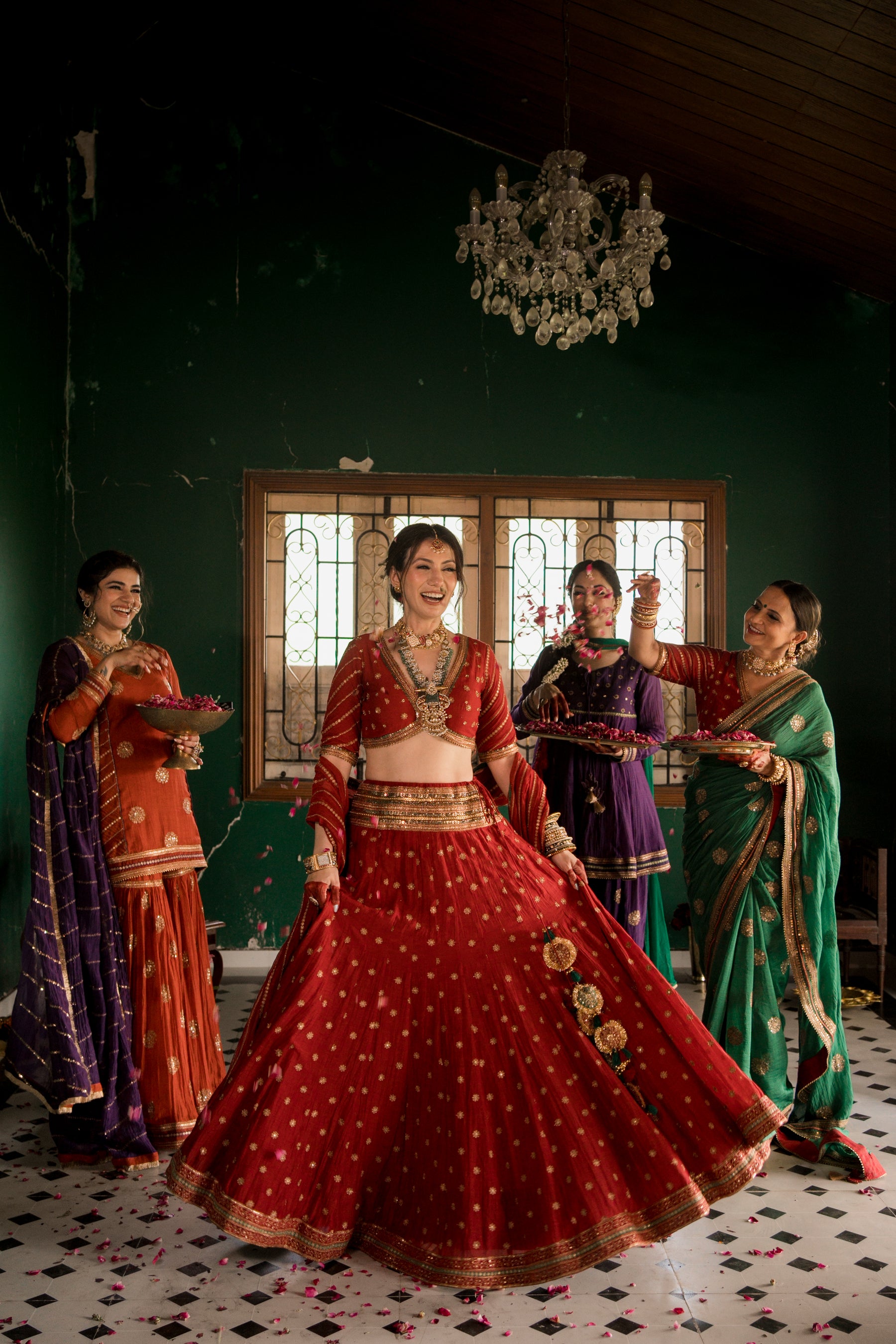 Brick red lehnega set