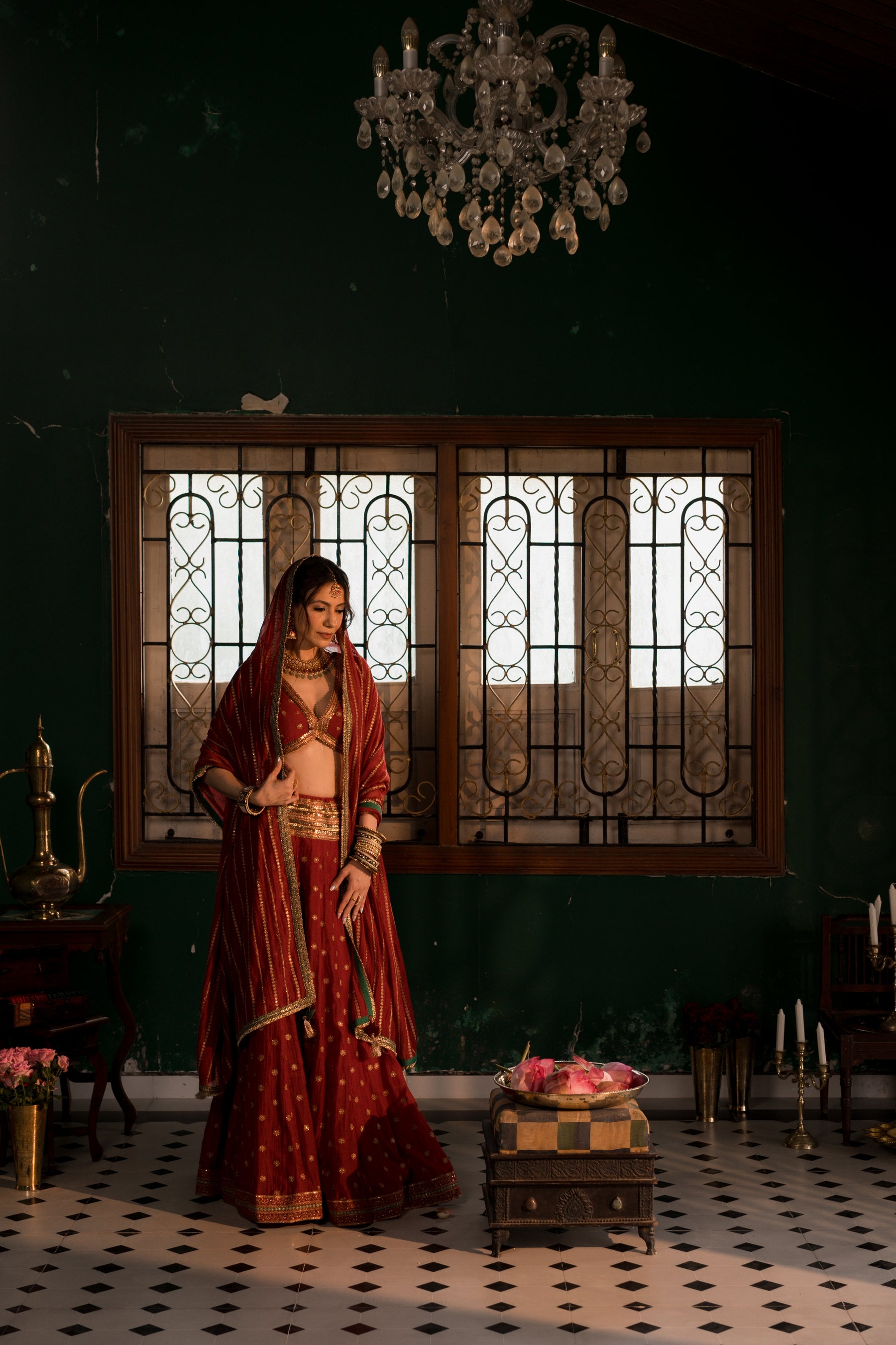 Brick red lehnega set