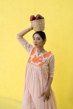 peach long kurta set