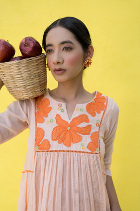 peach long kurta set