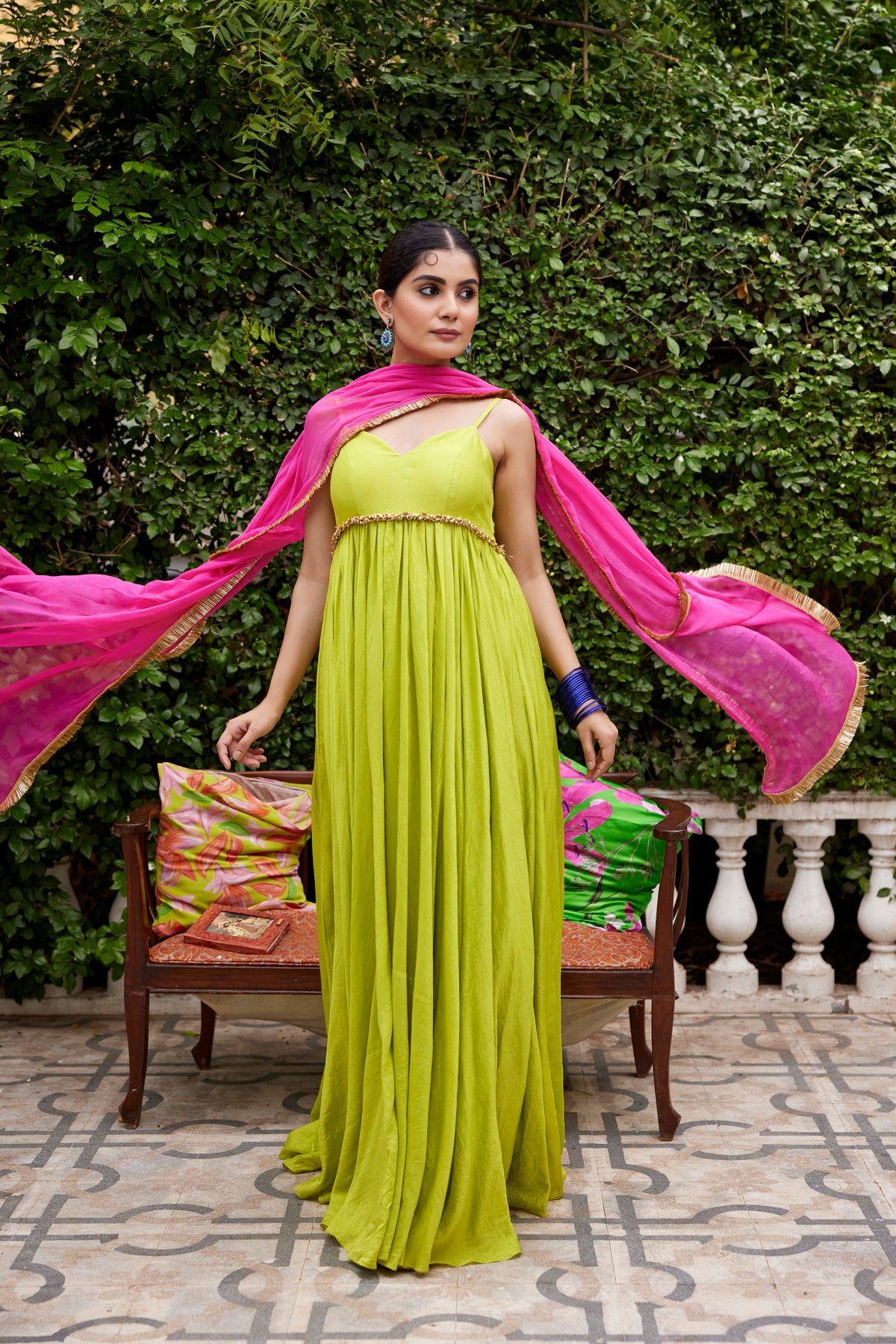 Lime green traditional gown