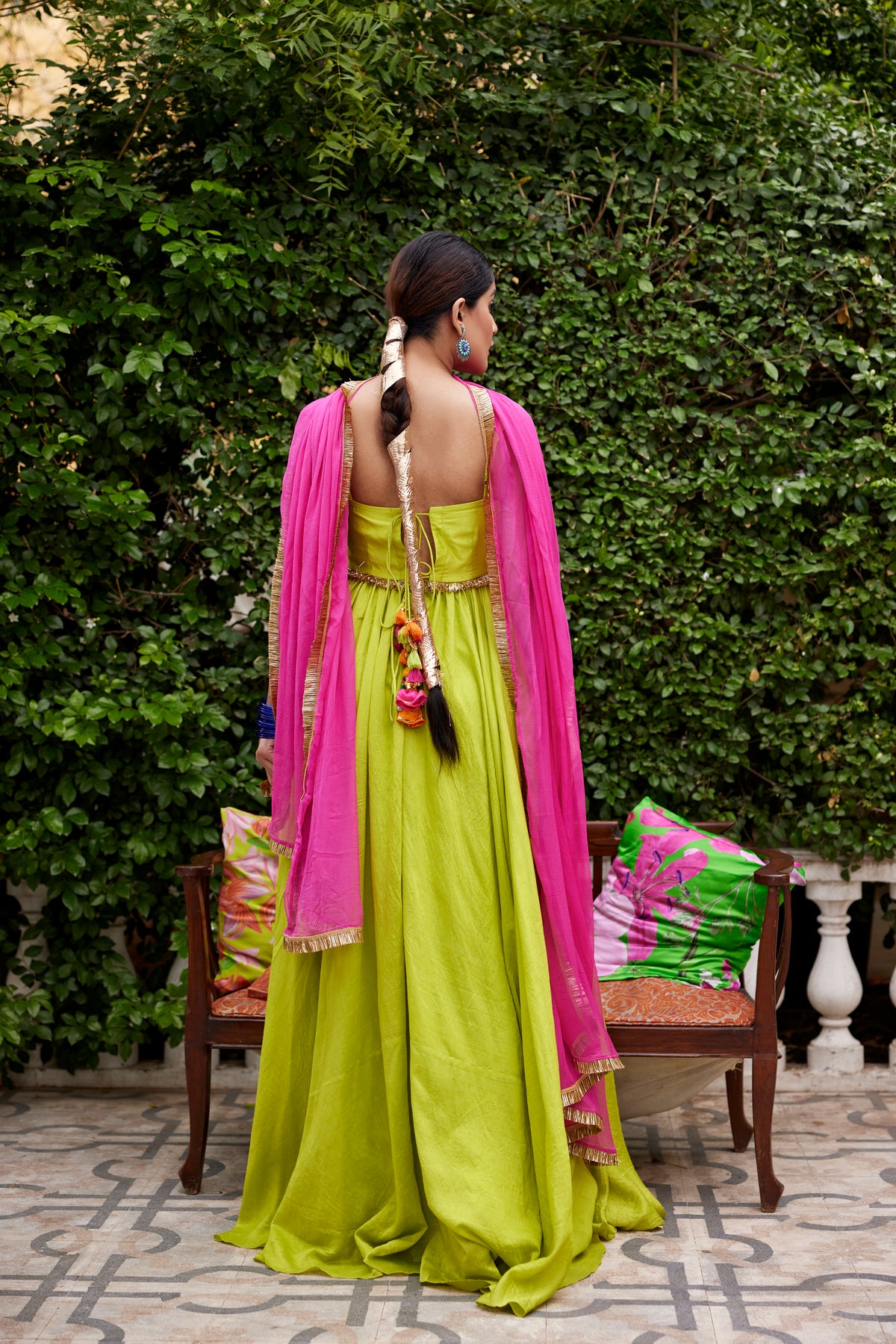 Lime green traditional gown