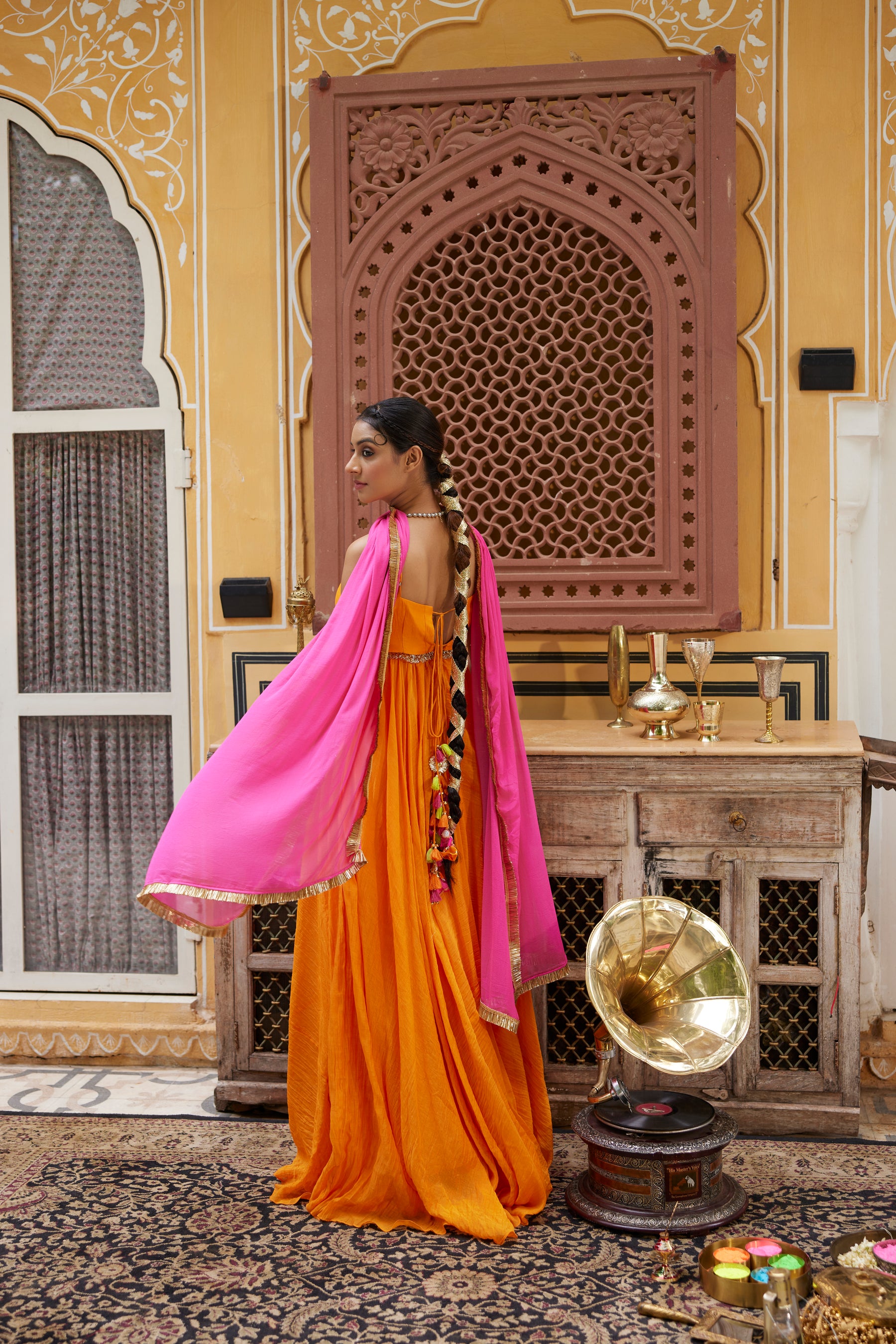 Orange traditional gown