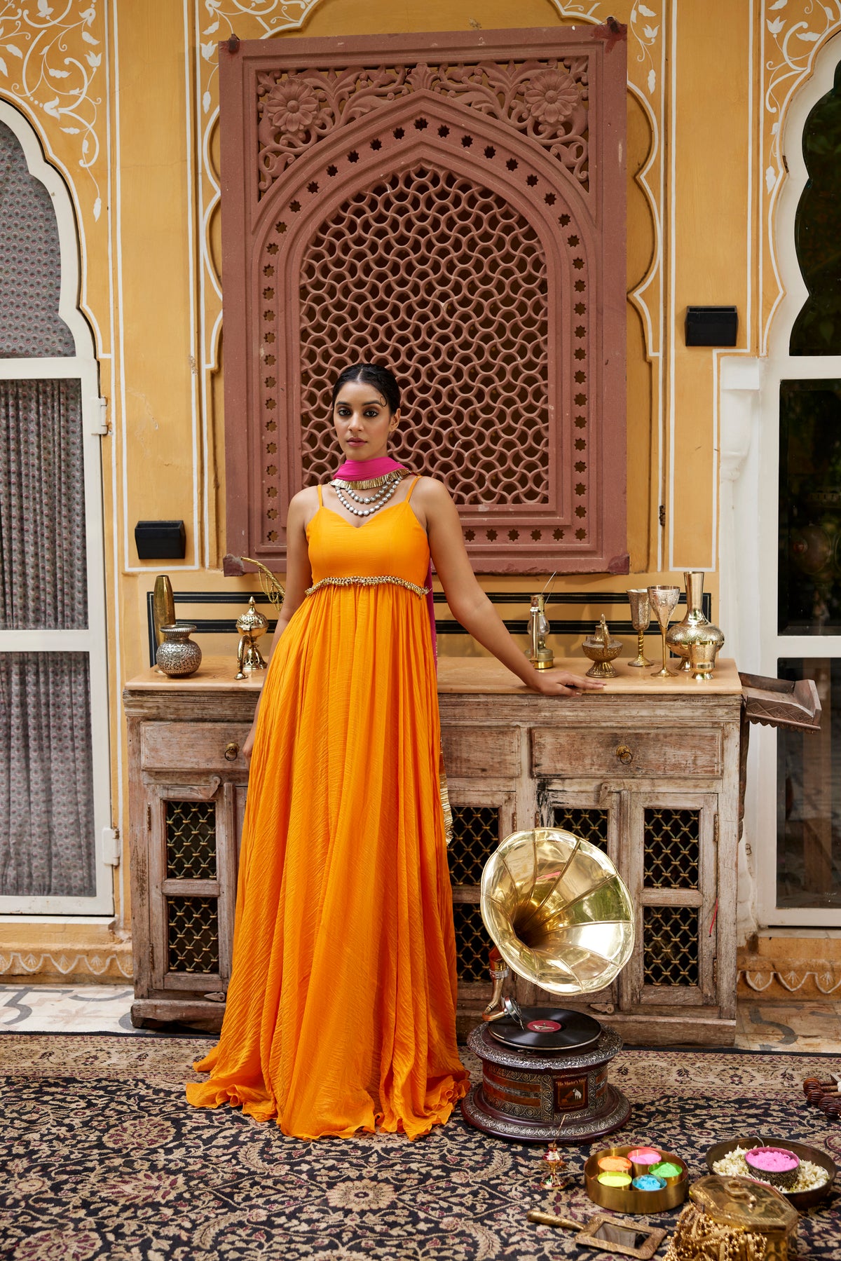 Orange traditional gown