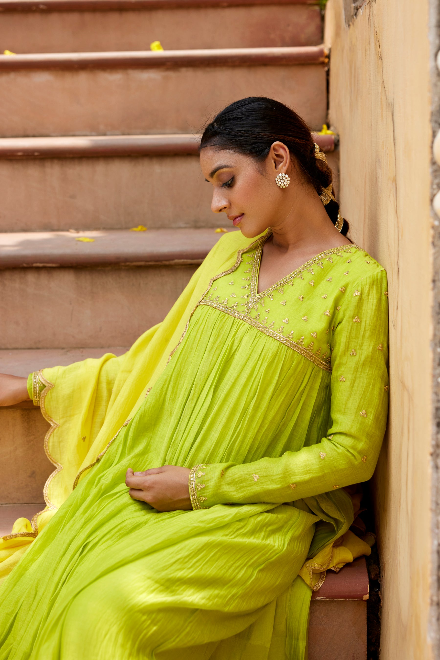 Lime Green Kurta Set