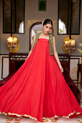 Red Tube gown and Jacket