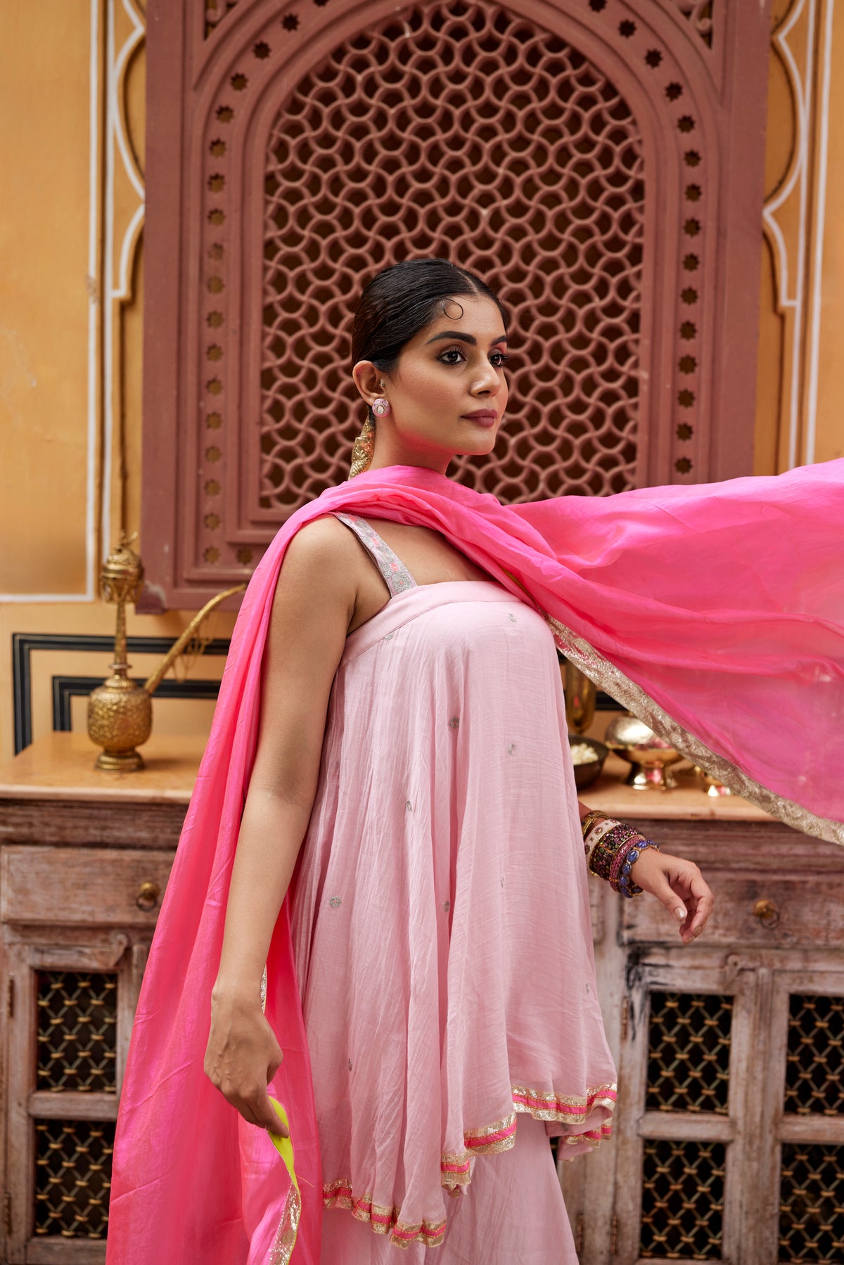 Baby pink Kurta Sharara