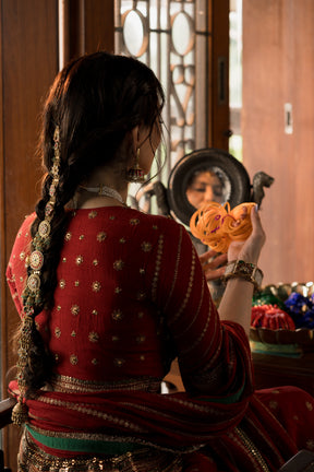 Brick red lehnega set