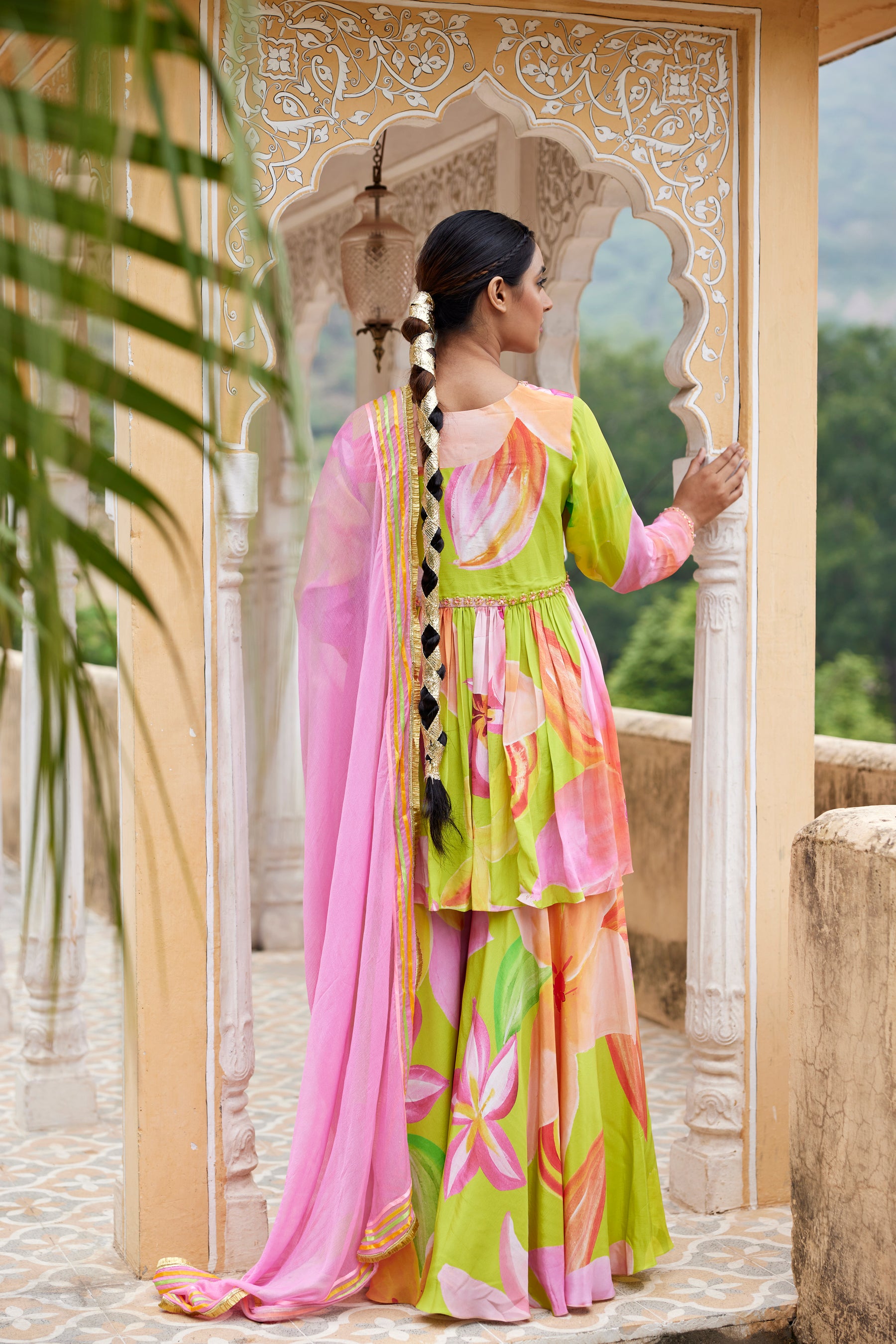 Neon Green Sharara Set