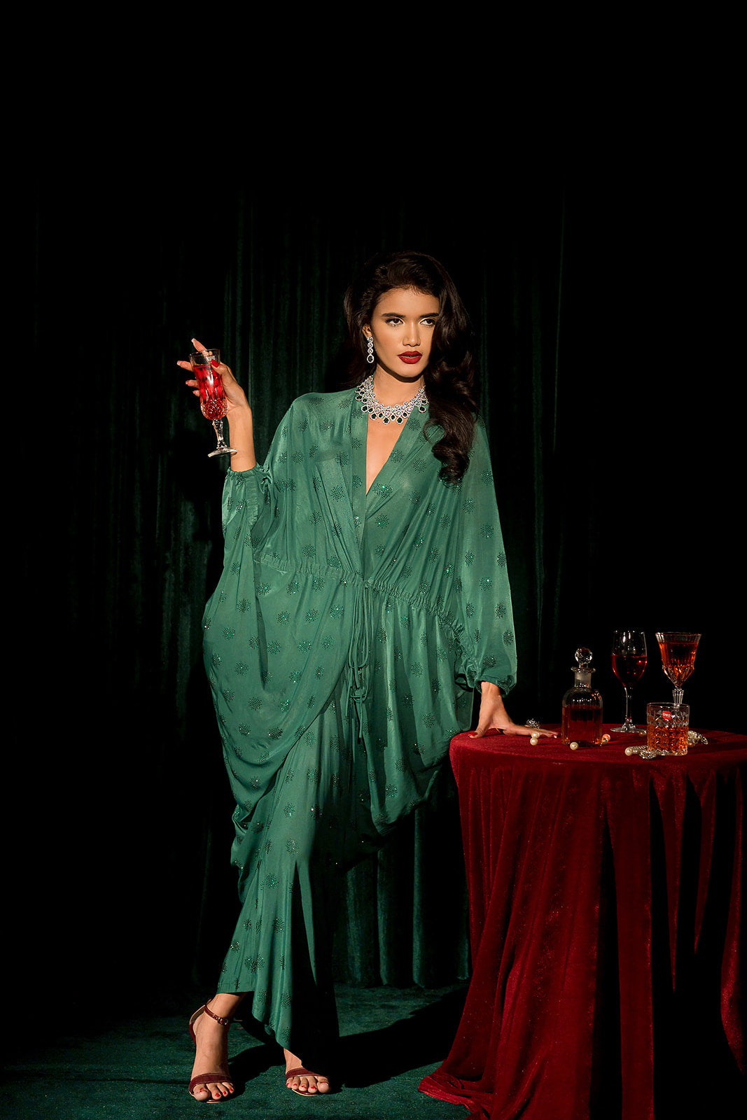 Emerald green kaftan