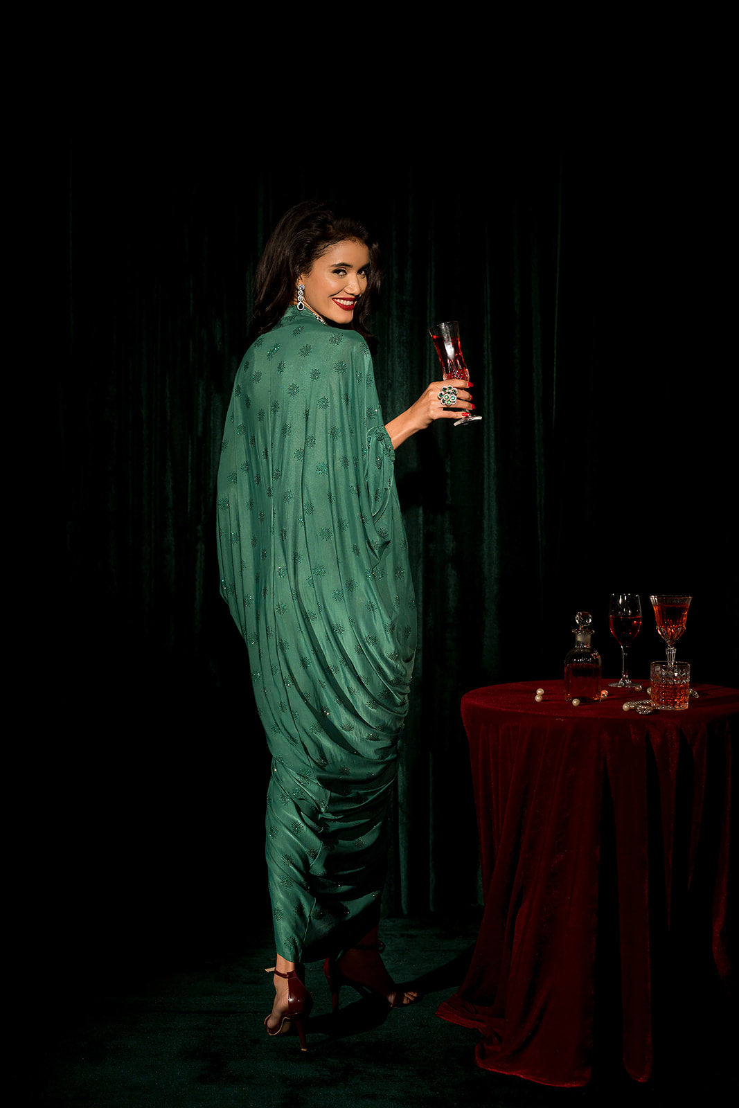 Emerald green kaftan