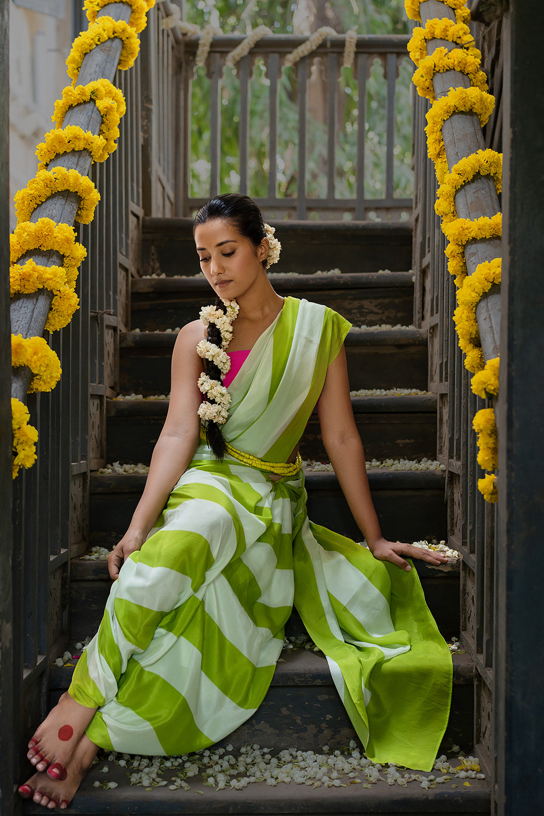 Green saree